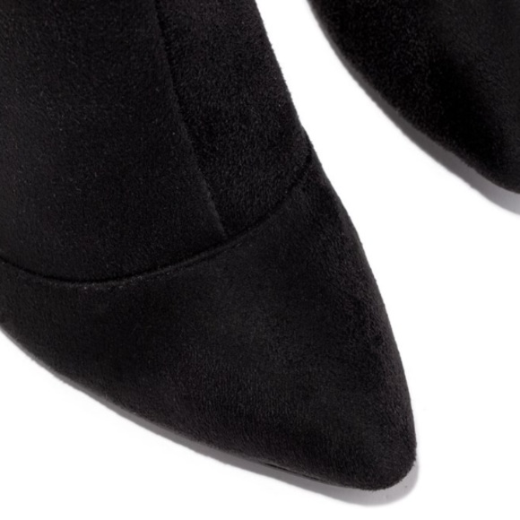 Stretchy Over the Knee Lace Up Boots in Black - Picture 7 of 16